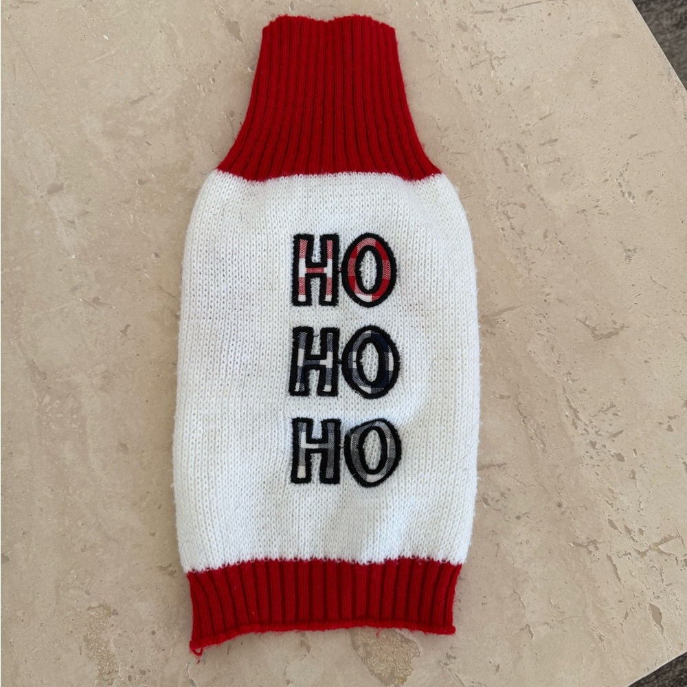 Festive Red and White Dog Cat Sweater